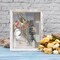 GraduationMall 8x10 Wood Shadow Box Frame Glass Door Display Case with Linen Back and 6 Stick Pins,1.5 inches Interior Depth,Ideal for Memorabilia Pictures Flowers Medals Tickets Rustic White